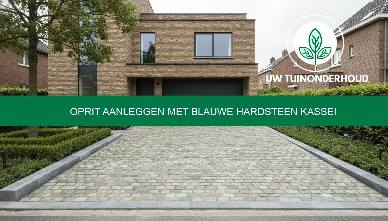 Oprit aanleggen met blauwe hardsteen kassei - prijs & advies